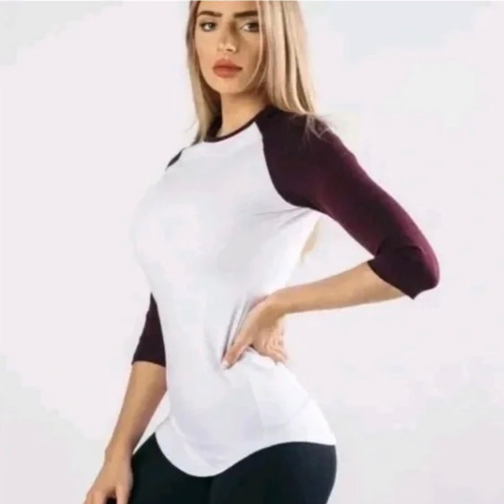 Alphalete Baseball Tee, Black and White, Size XS, 3/4 Sleeve, New Without Tags
